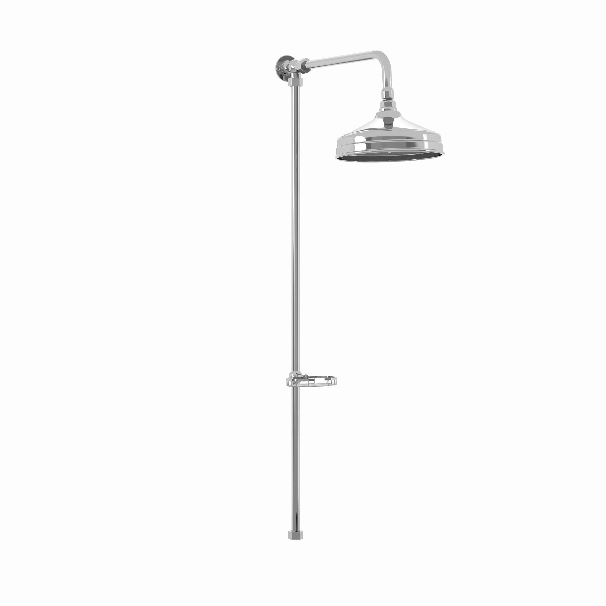 Downton traditional shower riser rail kit with soap dish watercan head 200mm - chrome - Showers